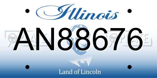 AN88676 Illinois License Plate