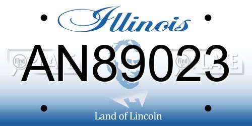 AN89023 Illinois License Plate