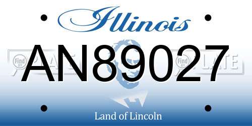 AN89027 Illinois License Plate