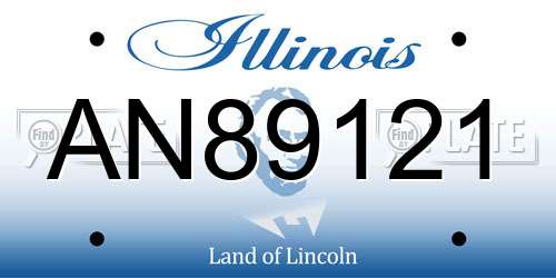 AN89121 Illinois License Plate