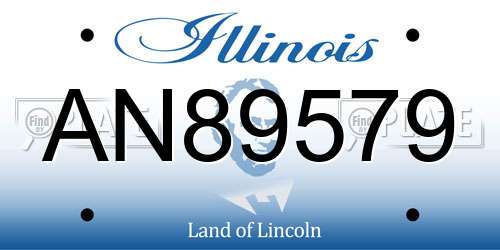 AN89579 Illinois License Plate