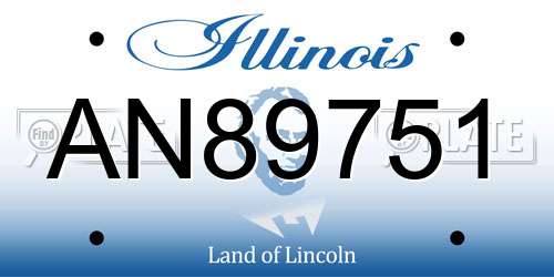 AN89751 Illinois License Plate