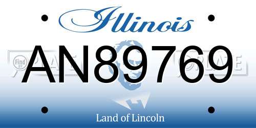 AN89769 Illinois License Plate