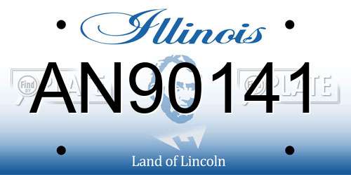 AN90141 Illinois License Plate