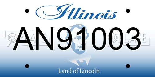 AN91003 Illinois License Plate