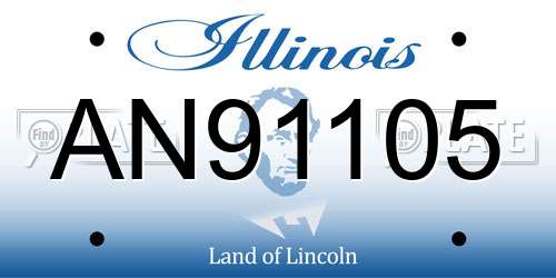 AN91105 Illinois License Plate