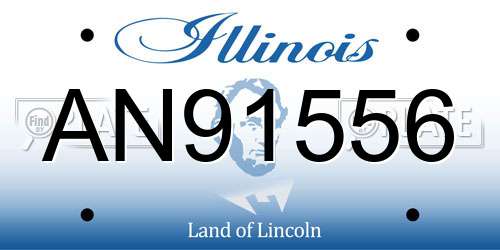 AN91556 Illinois License Plate