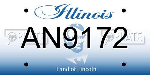AN9172 Illinois License Plate