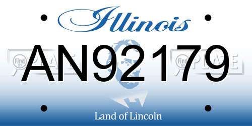 AN92179 Illinois License Plate
