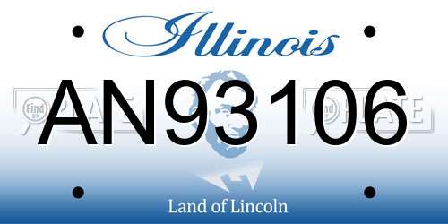 AN93106 Illinois License Plate