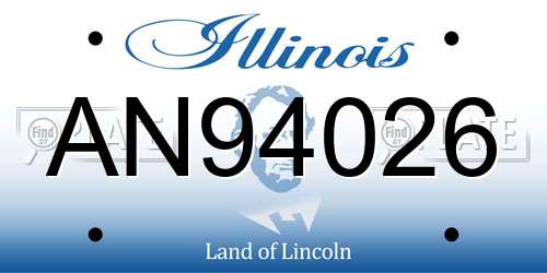 AN94026 Illinois License Plate