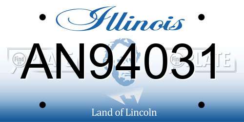 AN94031 Illinois License Plate