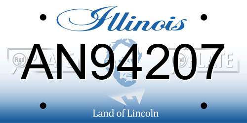 AN94207 Illinois License Plate