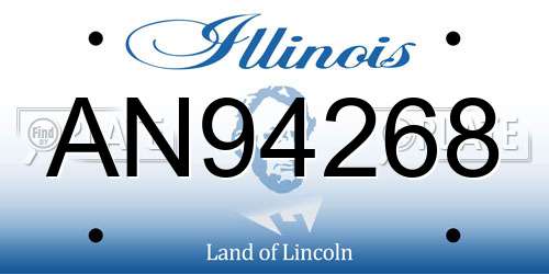 AN94268 Illinois License Plate