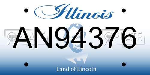 AN94376 Illinois License Plate