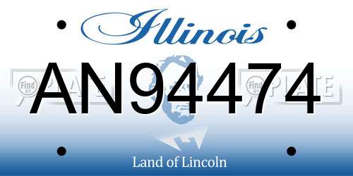 AN94474 Illinois License Plate