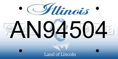 AN94504 Illinois License Plate
