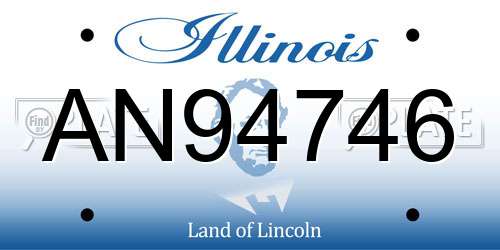 AN94746 Illinois License Plate
