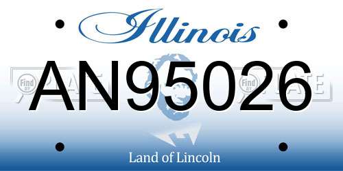 AN95026 Illinois License Plate