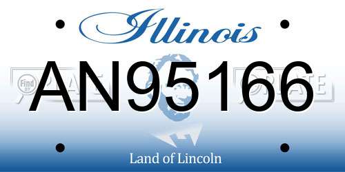 AN95166 Illinois License Plate