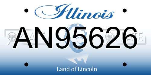 AN95626 Illinois License Plate