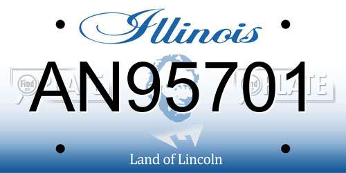 AN95701 Illinois License Plate