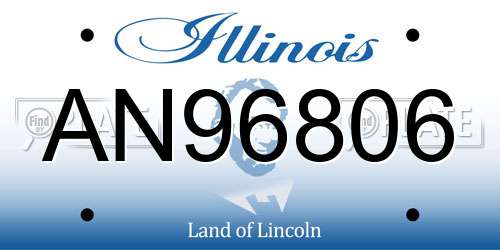 AN96806 Illinois License Plate