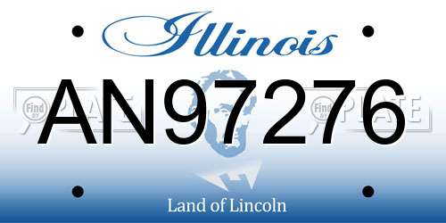AN97276 Illinois License Plate