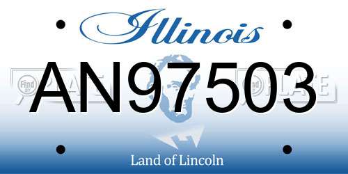 AN97503 Illinois License Plate
