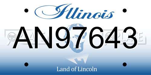 AN97643 Illinois License Plate