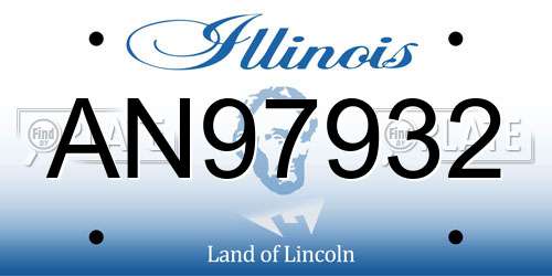 AN97932 Illinois License Plate