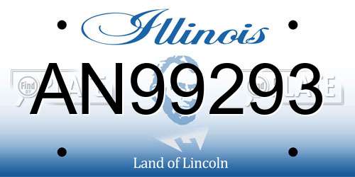 AN99293 Illinois License Plate