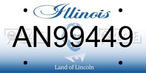AN99449 Illinois License Plate