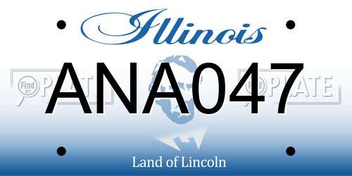 ANA047 Illinois License Plate