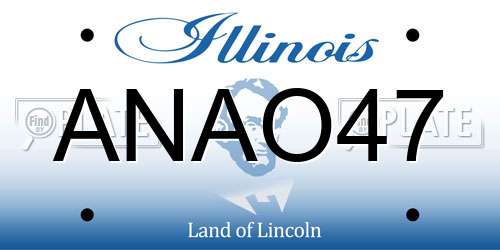 ANAO47 Illinois License Plate