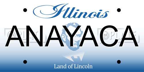 ANAYACA Illinois License Plate