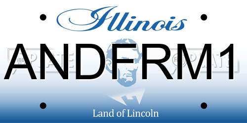 ANDFRM1 Illinois License Plate