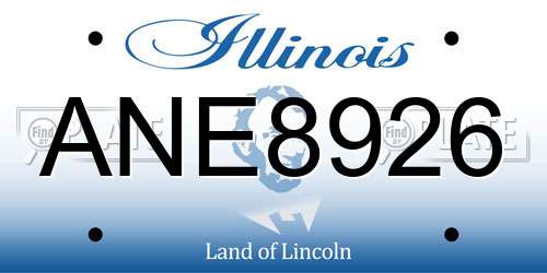 ANE8926 Illinois License Plate