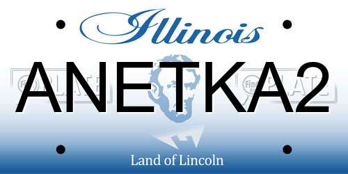 ANETKA2 Illinois License Plate