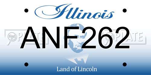 ANF262 Illinois License Plate