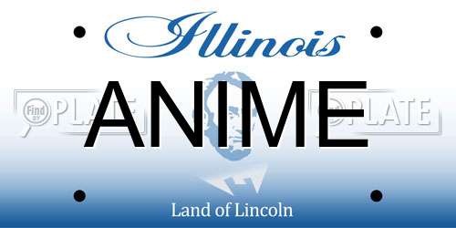 ANIME Illinois License Plate