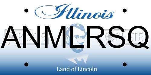 ANMLRSQ Illinois License Plate