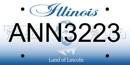 ANN3223 Illinois License Plate