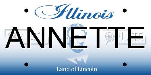 ANNETTE Illinois License Plate