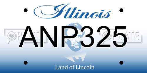 ANP325 Illinois License Plate