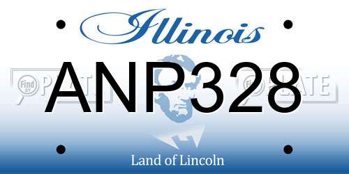 ANP328 Illinois License Plate