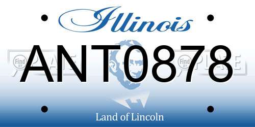 ANT0878 Illinois License Plate
