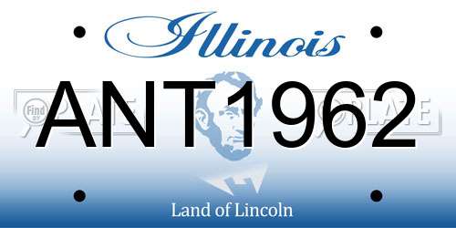 ANT1962 Illinois License Plate