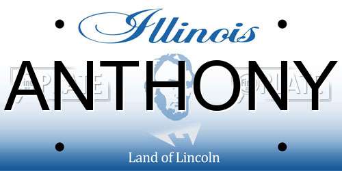 ANTHONY Illinois License Plate