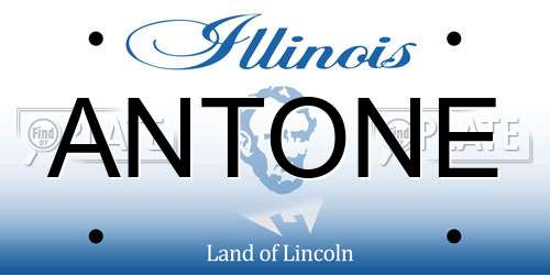 ANTONE Illinois License Plate
